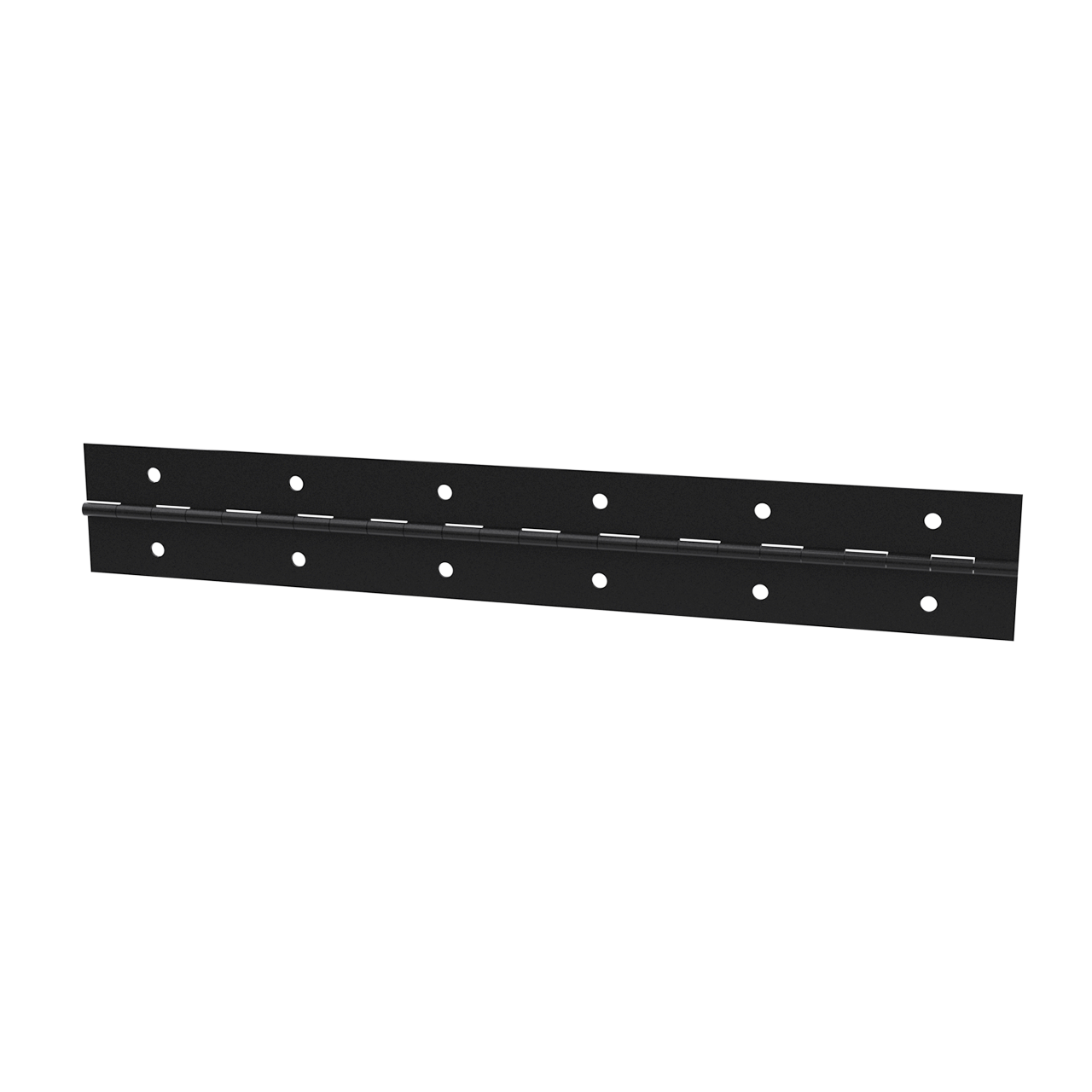 Steel Continuous Hinge - 0.04" x 1.75" x 72" with Black Finish & Mounting Holes