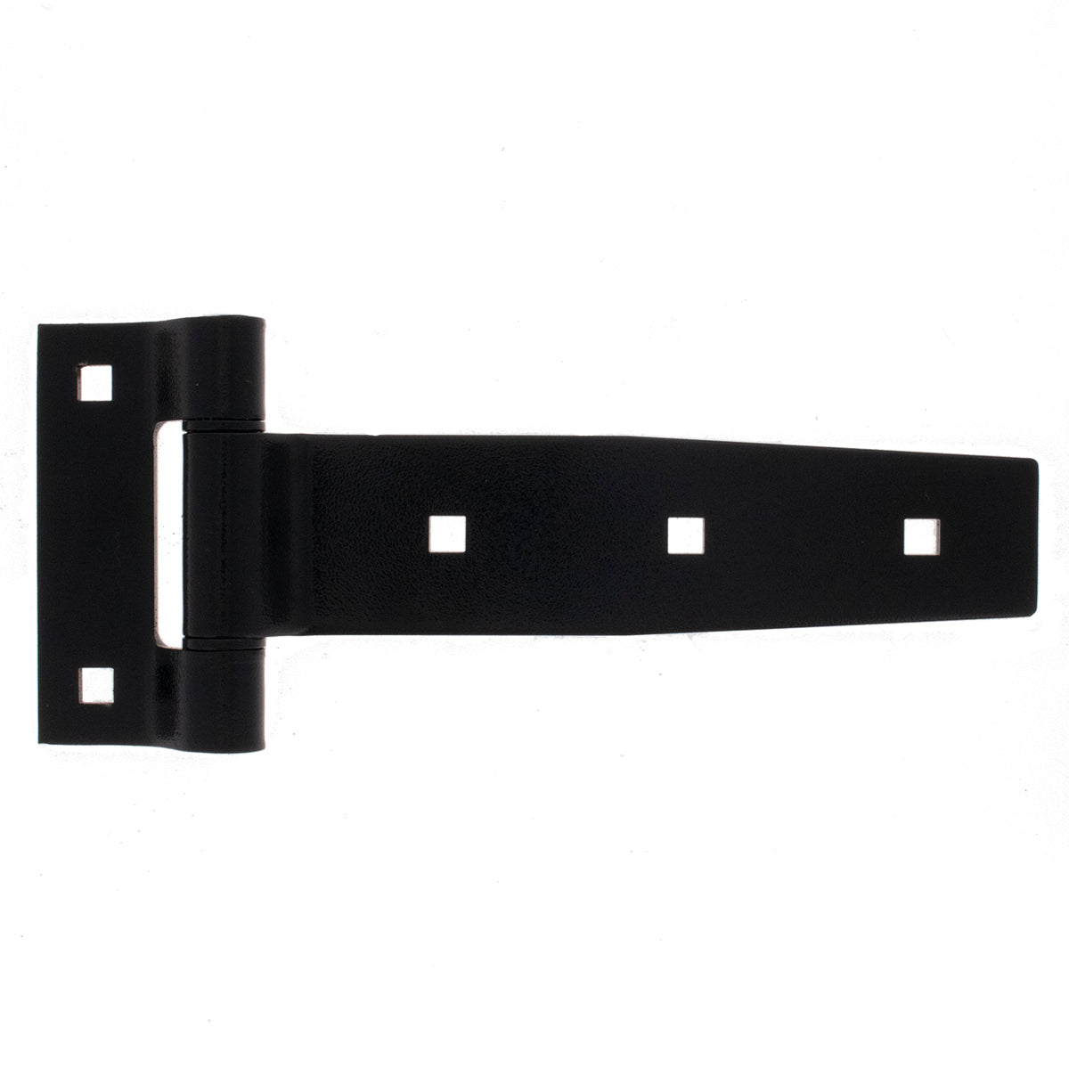 8&quot; Black stainless steel strap hinge, front view