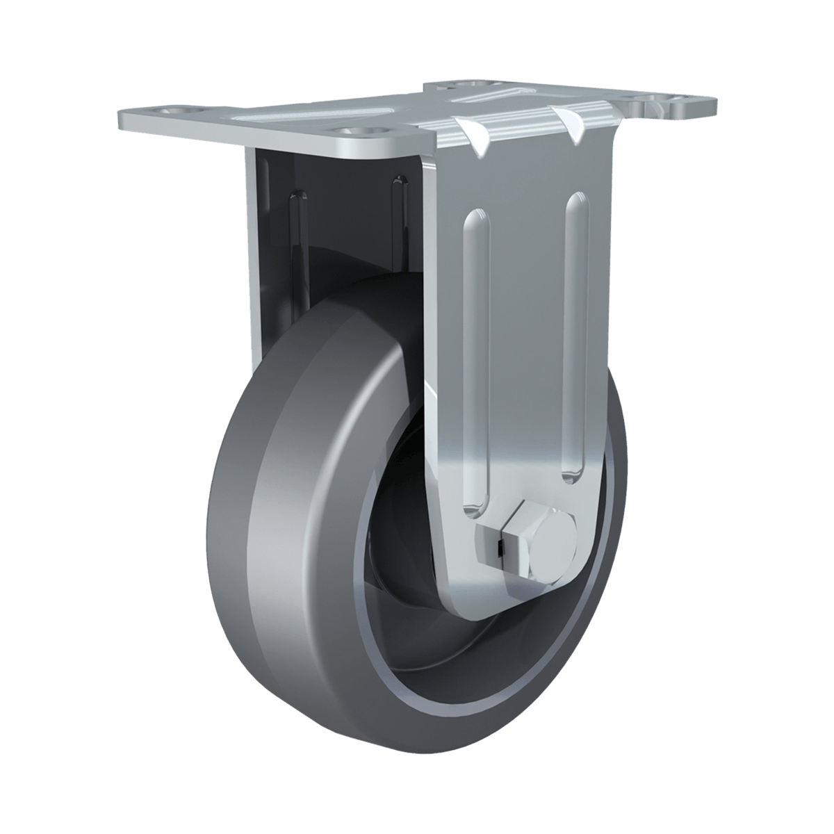 3-1/2&quot; Rigid Caster with Gray Tire and Aluminum Core