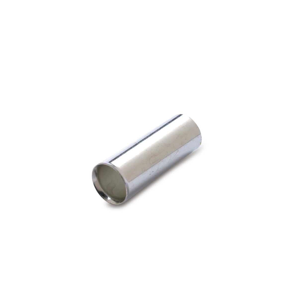 Single silver bootlace ferrule without insulating sleeve