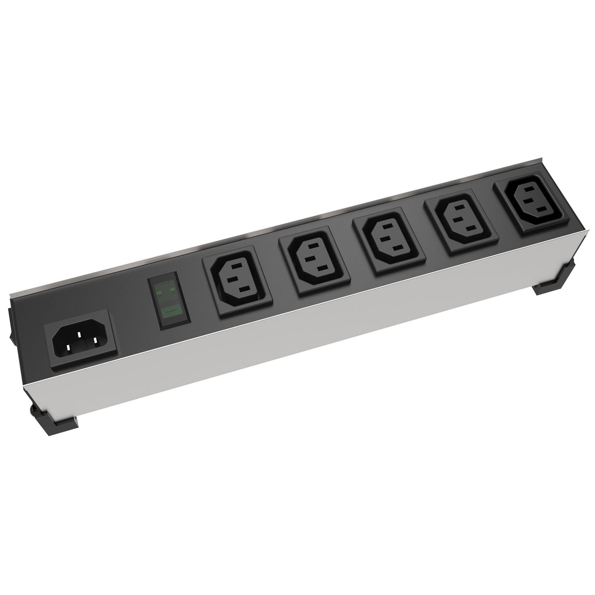 Heavy Duty Power Bar, 11.75&quot;, IEC 5-Outlet, 230VAC, 10A