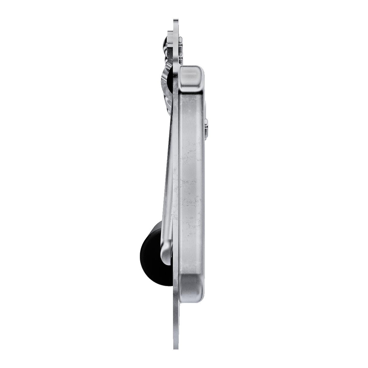 Front view of TCH&#39;s silver medium steel recessed handle