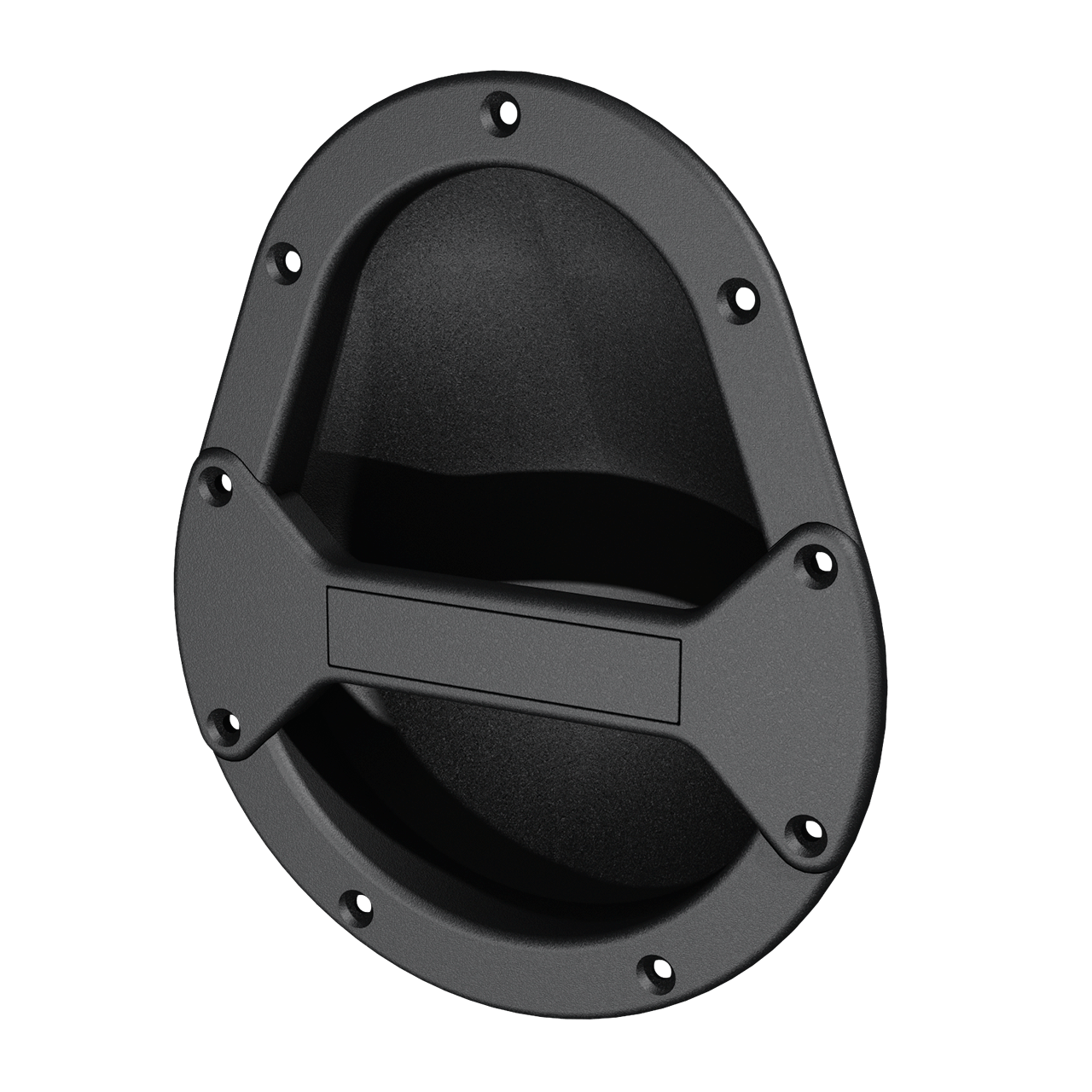 Tear-dropped shaped speaker handle