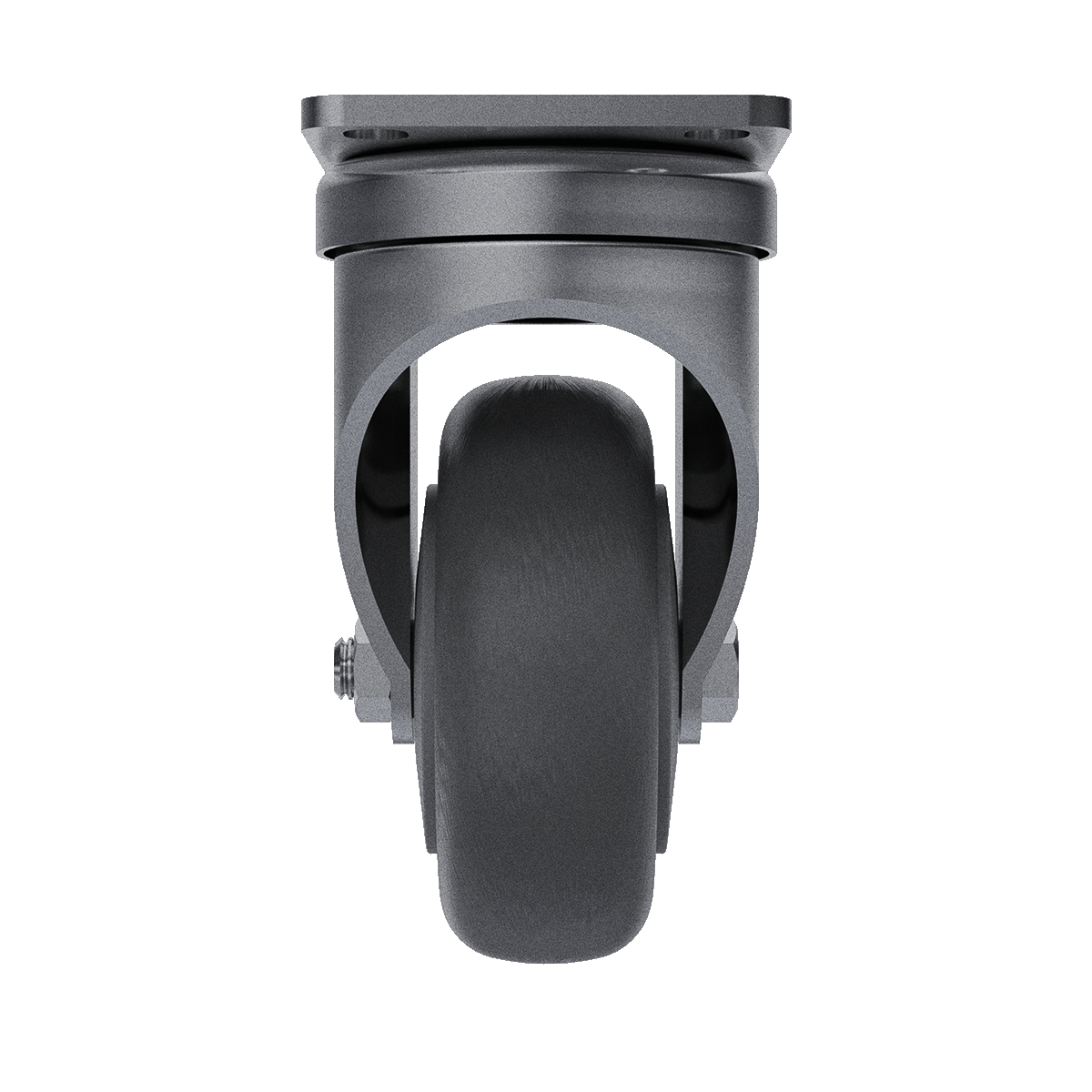 Roulette pivotante 3-1/2" à pneu gris TPR