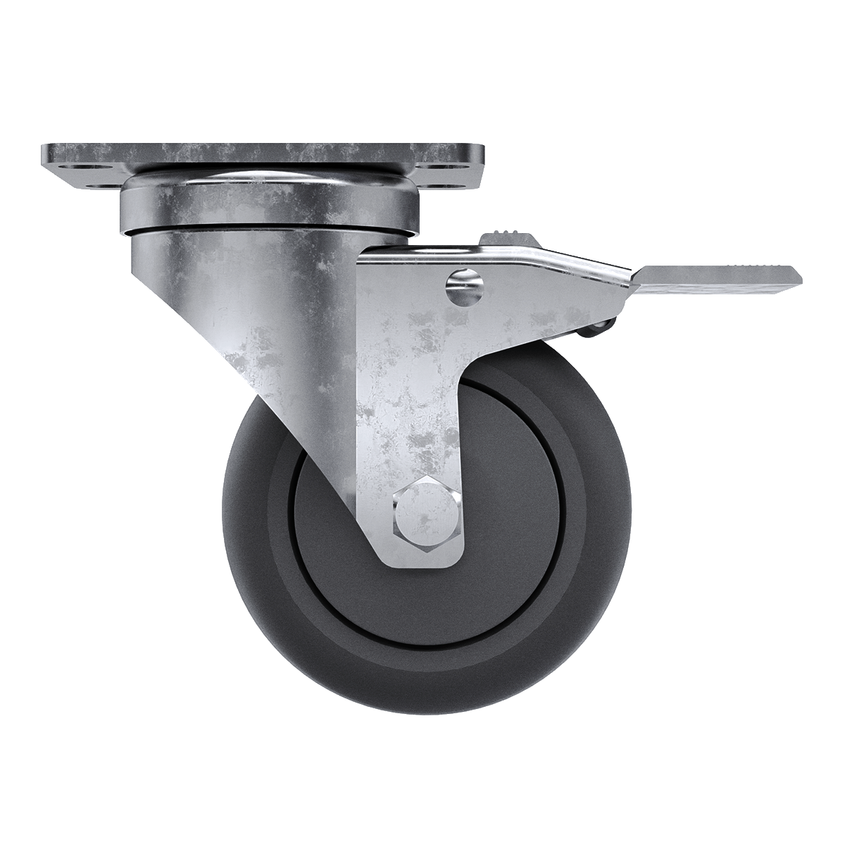3-1/2&quot; Gray TPR Tire Swivel Caster with Brake