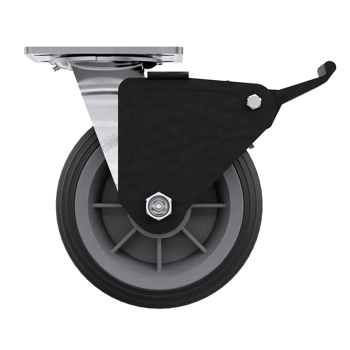 6&quot; Flat Free Swivel Caster with Total Lock Brake